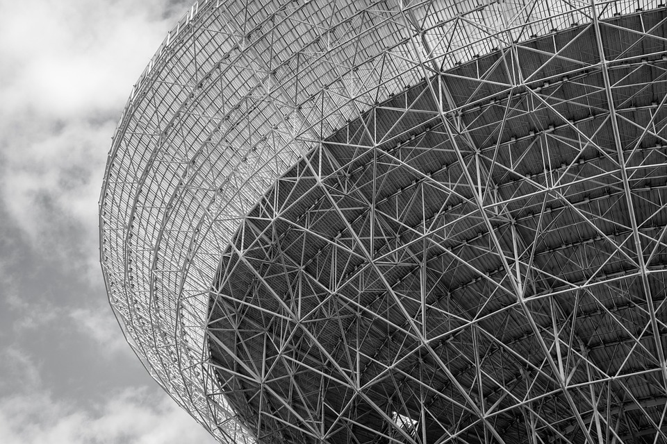Structure Radio Telescope Effelsberg Black And White